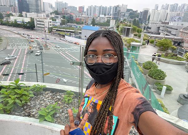 Benedicta overlooking Seoul Korea